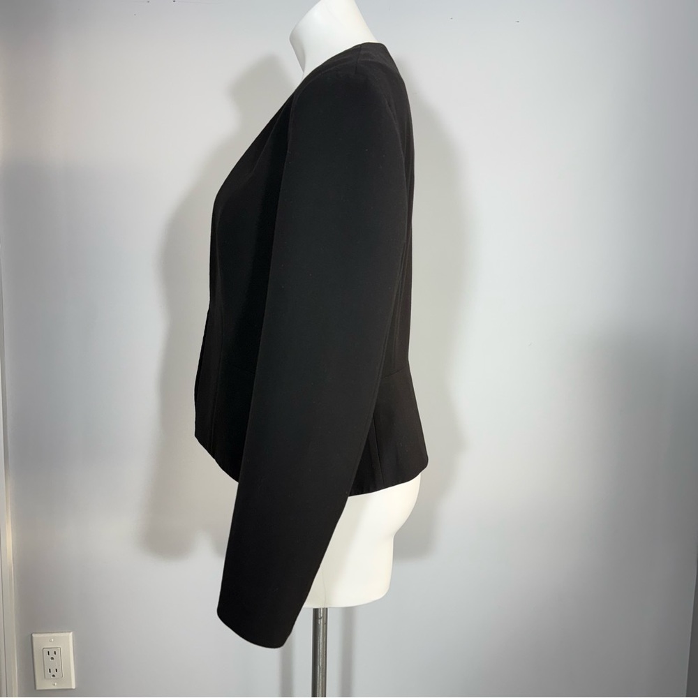 HUGO BOSS Women's Boss Jemida Jacket Blazer In Black US 12 Collarless Wool Blend - Picture 7 of 16